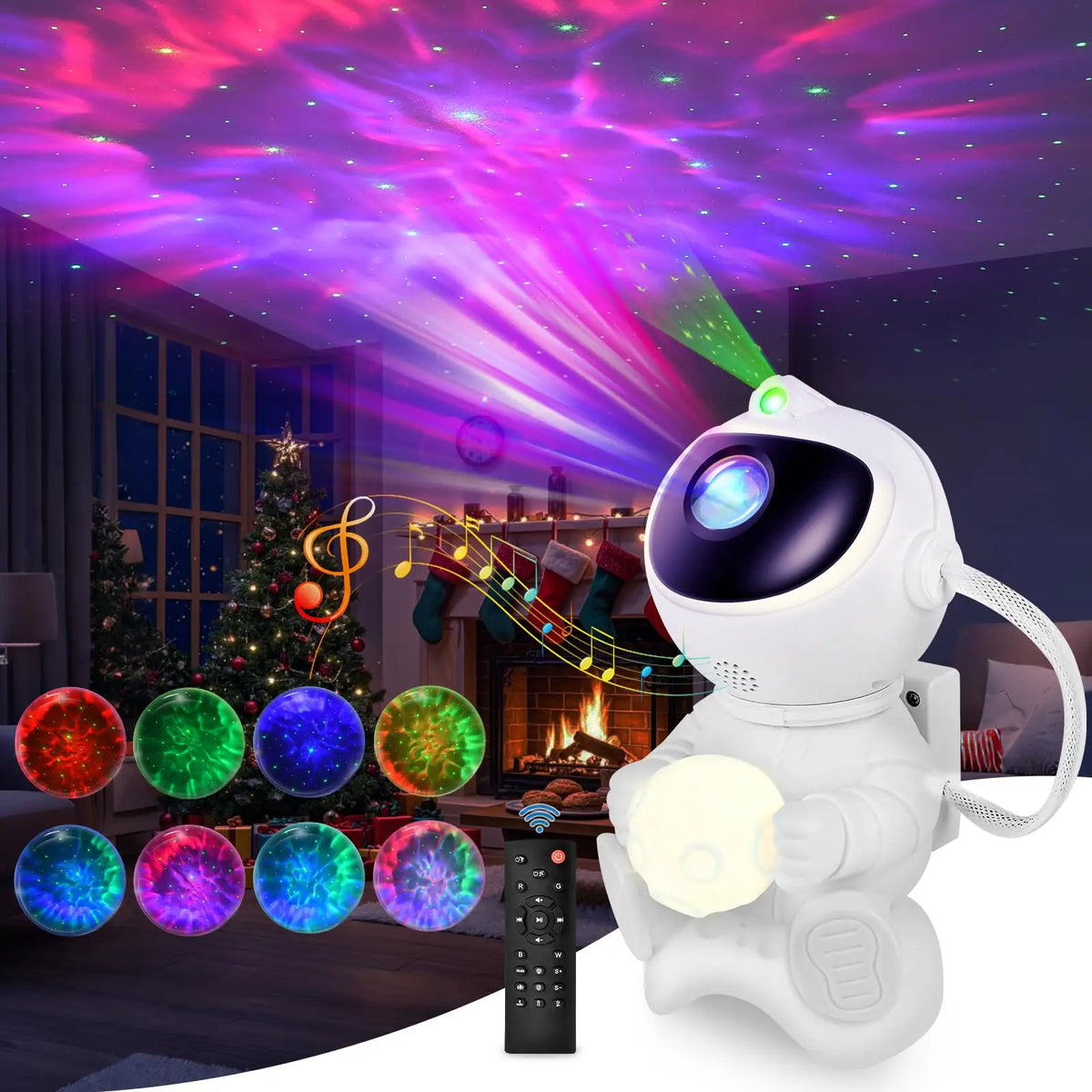 Nebula galaxy projector lighting up a bedroom